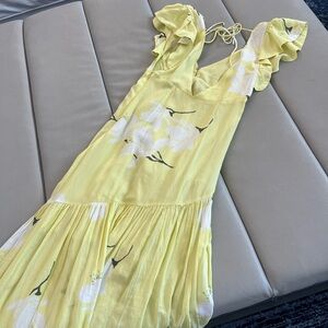 Free people size 0, yellow maxi, dress, beautiful